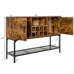 Costway Industrial Kitchen Buffet Sideboard 2-Door Console Table W/Open Shelf Wine Rack -Costway GUEST 002516cc 043f 4b54 8129 a414eaa7ce0b