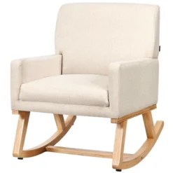 Costway Mid Century Fabric Rocking Chair Upholstered Accent Armchair Lounge Chair Beige/Gray 17 Costway Mid Century Fabric Rocking Chair Upholstered Accent Armchair Lounge Chair Beige/Gray -Costway GUEST 00569817 e230 4dcf 9c7e b7c3572470e7