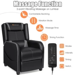Costway Massage Gaming Recliner Chair Single Living Room Sofa Home Theater Seat PurpleGray -Costway GUEST 00867233 4730 4008 8b7e 87760a37c499