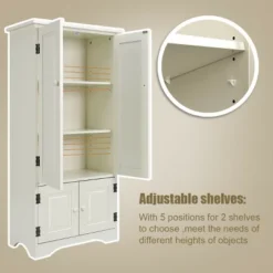 Costway Accent Storage Cabinet Adjustable Shelves Antique 2 Door Floor Cabinet White -Costway GUEST 00905f5f 70e6 4ee9 935d 2e4d5fde764d