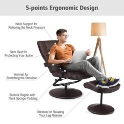 Costway Recliner Chair Swivel PU Leather Lounge Accent Armchair W/ Ottoman Brown 16 Costway Recliner Chair Swivel PU Leather Lounge Accent Armchair W/ Ottoman Brown -Costway GUEST 00d22616 5128 49cd 83cc d0f934b77b16