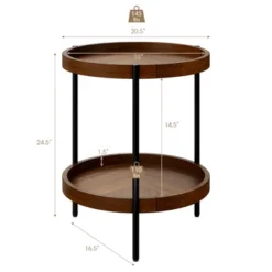 Costway 2-tier Round Side End Table Storage Shelf Rubber Wood Accent Nightstand -Costway GUEST 0122d91a bb6e 4a4b a0f6 a0464f270f22