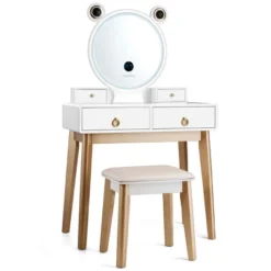 Costway Vanity Dressing Table Set Touch Screen Dimming Mirror -Costway GUEST 01485041 9917 49e7 a484 b6a88cee9ca0
