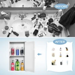 Costway Bathroom Wall Medicine Cabinet Single Mirror Door Cupboard Storage Wood Shelf White -Costway GUEST 01840955 d2f3 4fc8 b7a6 56e417339e61