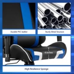 Costway X-Shaped Gaming Desk & Racing Style Massage Chair Set Home Office Black+White/Blue/Grey/Red -Costway GUEST 0186d6c8 7302 4cbc baf6 395b1b406ae1