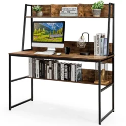 Costway 47'' Computer Desk W/ 3 Storage Cubes & Open Bookcase Home Office -Costway GUEST 01d4d8d2 bc65 43ea a9a3 5a3d22636871