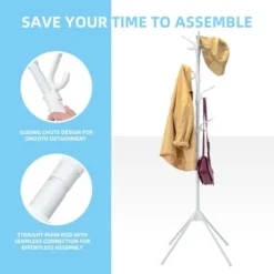 Costway Metal Coat Rack Stand Hat Hanger Entryway Hall Tree W/ Folding Base & 8 Hooks -Costway GUEST 0216199b 11a3 4459 adf9 d01a9a4922ae