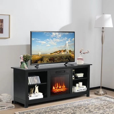 Costway 58'' 2-Tier Fireplace TV Stand W/18'' 1400W Electric Fireplace 65'' 4 Costway 58'' 2-Tier Fireplace TV Stand W/18'' 1400W Electric Fireplace 65'' - Image 2