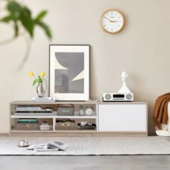 Costway 63'' TV Stand Media Entertainment Center Console W/ Pop-up Door & Open Shelves -Costway GUEST 027d3a2c 8e4b 4ab9 bd52 80f2f45b0d79