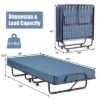 Costway Folding Bed With Memory Foam Mattress Portable Rollaway Guest Cot Memory Foam Navy Made In Ital -Costway GUEST 029a4e82 91c6 418d 8097 f84353763abd