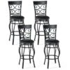 Costway Set Of 2/4 Vintage Swivel Bar Stools 30'' Bistro Upholstered Dining Chairs Black