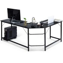 Costway L-Shaped Computer Desk Corner Workstation Study Gaming Table Home Office -Costway GUEST 02ee3b95 4a77 4b01 adb5 a16515d291a4