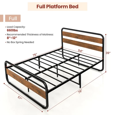 Costway Metal Bed Frame Arc Platform Headboard Footboard Mattress Foundation Black 4 Costway Metal Bed Frame Arc Platform Headboard Footboard Mattress Foundation Black - Image 2