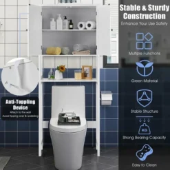 Costway Bathroom Over The Toilet Storage Cabinet With Adjustable Shelf -Costway GUEST 02fd088c 85fd 4c91 af36 32f3b4127b4e