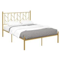 Costway Full/Queen/Twin Size Metal Platform Bed Frame Vintage Headboard Mattress Foundation Gold -Costway GUEST 0338e397 102c 4324 b0f6 b0120c6e05bc