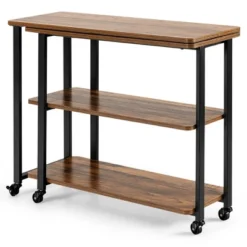 Costway Patented Sofa Side End Table 360° Rotating Bookcase W/Storage Shelves & Wheels Brown/Rustic Brown/Natural 22 Costway Patented Sofa Side End Table 360° Rotating Bookcase W/Storage Shelves & Wheels Brown/Rustic Brown/Natural -Costway GUEST 034c8147 7e21 4d3b a4bf e1d7e49f9f96