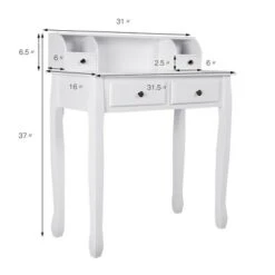 Costway Home Office Computer Desk Writing Desk With 4 Drawer White 13 Costway Home Office Computer Desk Writing Desk With 4 Drawer White -Costway GUEST 037b9e79 30bd 4ff0 b5fe 85c79998410d
