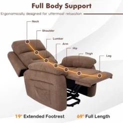 Costway Power Lift Recliner Chair Sofa For Elderly W/ Side Pocket & Remote Control GreyBrown -Costway GUEST 03acb0a3 4e8e 433e a40d 7becf03e5d88