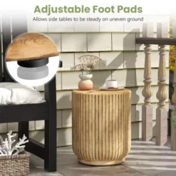 Costway 17'' Concrete Accent Side Table Tree Stump Wood-like End Table Plant Stand Stool -Costway GUEST 0400d8f0 a7be 429e 9bc2 13806d806d1f