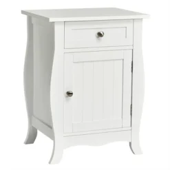 Costway Accent End Table With Drawer Storage Cabinet Wooden Nightstand White -Costway GUEST 042ecc97 25d3 45e6 956b c6e07ee2c7c6