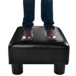 Costway PU Leather Ottoman Rectangular Footrest Small Stool W/ Padded Seat White/Black/Red -Costway GUEST 04422d6b 1b9c 411e a81c 2e6f8f161012