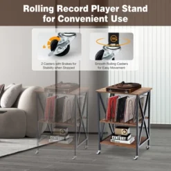 Costway 3-tier Rolling Turntable Stand Vinyl Record Storage Shelf With 3 Dividers & Wheels 13 Costway 3-tier Rolling Turntable Stand Vinyl Record Storage Shelf With 3 Dividers & Wheels -Costway GUEST 0479e554 8ede 40d3 ae47 c0f2f9fd6a83
