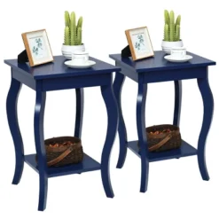 Costway Set Of 2 NightStands Side Table End Table Accent Table W/ Shelf Indigo -Costway GUEST 049d3c73 b04d 42f3 b176 34d8499c3134
