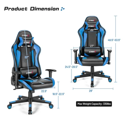 Costway Gaming Chair Adjustable Swivel Racing Style Computer Office Chair 3 Costway Gaming Chair Adjustable Swivel Racing Style Computer Office Chair