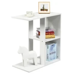 Costway 3-tier Side Table W/Storage Shelf Space-saving Nightstand White -Costway GUEST 04f5aacd da58 45df a619 c62fd85f9eba