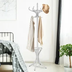 Costway Wood Standing Hat Coat Rack Jacket Bag Hanger Tree W/12 Hooks & Umbrella Stand -Costway GUEST 0511ba0f e335 4121 8d91 4fe5c06abe35
