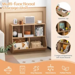 Costway 5-Cubby Kids Toy Storage Organizer Wooden Bookshelf Display Cabinet Natural/White 16 Costway 5-Cubby Kids Toy Storage Organizer Wooden Bookshelf Display Cabinet Natural/White -Costway GUEST 055ce54f 40dd 4bbd a7a6 f568b0e0fe60