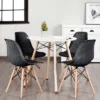 Costway Set Of 4 Plastic Hollow Out Chair Mid Century Modern Wood-Leg Seat -Costway GUEST 058ad745 84e1 4569 ae3e c3b4014d66d7