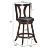 Costway Set Of 4 Swivel Bar Stool 24'' Counter Height Leather Padded Dining Kitchen Chair -Costway GUEST 0592dc9c 8175 4a1f 847a c943dd264f17 1