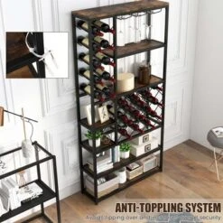 Costway Industrial Wine Rack Multi-purpose Freestanding Bakers Rack With Glass Holder -Costway GUEST 05c75a5d 60b8 42e1 aec2 ad44a0e65f29