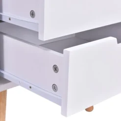 Costway White Side End Table Nightstand W/ 3 Drawers Mid-Century Accent Wood Furniture -Costway GUEST 05e10281 92d9 4f49 a8b9 0cc8673e1f1d