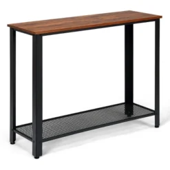 Costway Console Sofa Table W/ Storage Shelf Metal Frame Wood Look Entryway Table SilverBlack 20 Costway Console Sofa Table W/ Storage Shelf Metal Frame Wood Look Entryway Table SilverBlack -Costway GUEST 06531f16 ab07 4bf1 a020 30e898eb383b