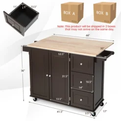 Costway Kitchen Island Cart On Wheels, Mobile Kitchen Island Rolling Island Trolley W/ 2-Door Cabinet -Costway GUEST 067f2b96 1591 4cab bf20 4b4db94fc8e5