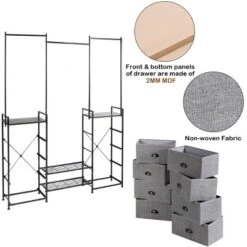 Costway 8 Drawer Fabric Dresser Hanger&Shoe Rack Multifunctional Storage Tower Metal -Costway GUEST 068f74d2 88a6 471f 9522 566a134ec714