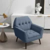 Costway Modern Tufted Fabric Accent Chair Upholstered Armchair With Rubber Wood Legs Blue/Grey -Costway GUEST 069fc669 c542 4c7a b6b8 5b08be3833cf