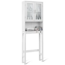 Costway Wooden Over The Toilet Storage Cabinet Spacesaver Organizer Bathroom Tower Rack 18 Costway Wooden Over The Toilet Storage Cabinet Spacesaver Organizer Bathroom Tower Rack -Costway GUEST 07753a44 2b4b 48b6 b239 5c73592caf6c