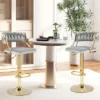Costway Swivel Velvet Bar Stools Set Of 2 Upholstered Adjustable With Woven Backrest Grey/Beige/Yellow -Costway GUEST 07cc1f7e e972 441c 9289 053014f2769b