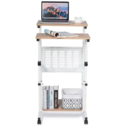 Costway Height Adjustable Computer Standing Desk W/wheels & Footrest -Costway GUEST 07ec55bc d62c 485a ab3f fea0d8ad055d