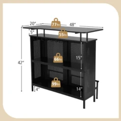 Costway 4-Tier Metal Home Bar Unit Liquor Bar Table With Storage Shelves & 6 Glass Holders -Costway GUEST 07ffc336 d8d1 4677 b8ff 289580ab9f82