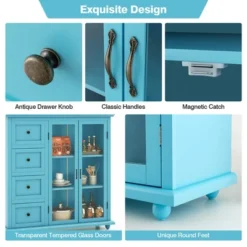 Costway Buffet Sideboard Table Kitchen Storage Cabinet With Drawers & Doors Blue/White/Green 19 Costway Buffet Sideboard Table Kitchen Storage Cabinet With Drawers & Doors Blue/White/Green -Costway GUEST 080645bb 7b7b 4077 9538 244e7dc5380b