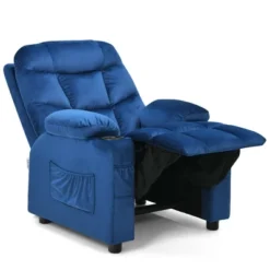 Costway Kids Youth Recliner Chair Velvet Fabric W/Cup Holder & Side Pocket Blue/Pink 23 Costway Kids Youth Recliner Chair Velvet Fabric W/Cup Holder & Side Pocket Blue/Pink -Costway GUEST 081718b8 6c1a 413b a859 68008c52bb59