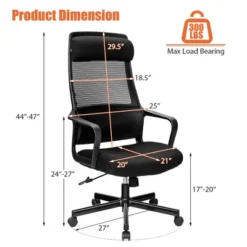 Costway Adjustable Mesh Office Task Chair Heating Lumbar Support Headrest GreyBlack -Costway GUEST 085d7919 1358 474f a0bc 8b565ba0cd07