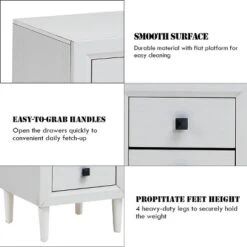 Costway 2 PCs Nightstand End Bedside Coffee Table Wooden Leg Storage Drawers White -Costway GUEST 088bc481 80a0 4578 9eaf a9dcd03561c2