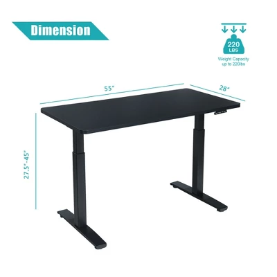 Costway 55''x28'' Electric Standing Desk Sit To Stand Workstation Dual Motor 3 Costway 55''x28'' Electric Standing Desk Sit To Stand Workstation Dual Motor