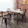 Costway Copper Set Of 4 Metal Wood Counter Stool Kitchen Dining Bar Chairs Rustic Full Back -Costway GUEST 08d79386 6559 45da b9e1 974f5d560204