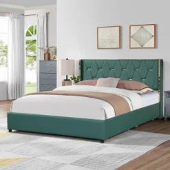 Costway Full/Queen Upholstered Bed Frame With 4 Storage Drawers Headboard -Costway GUEST 0913c146 6600 4cb7 a670 305f0060ef63